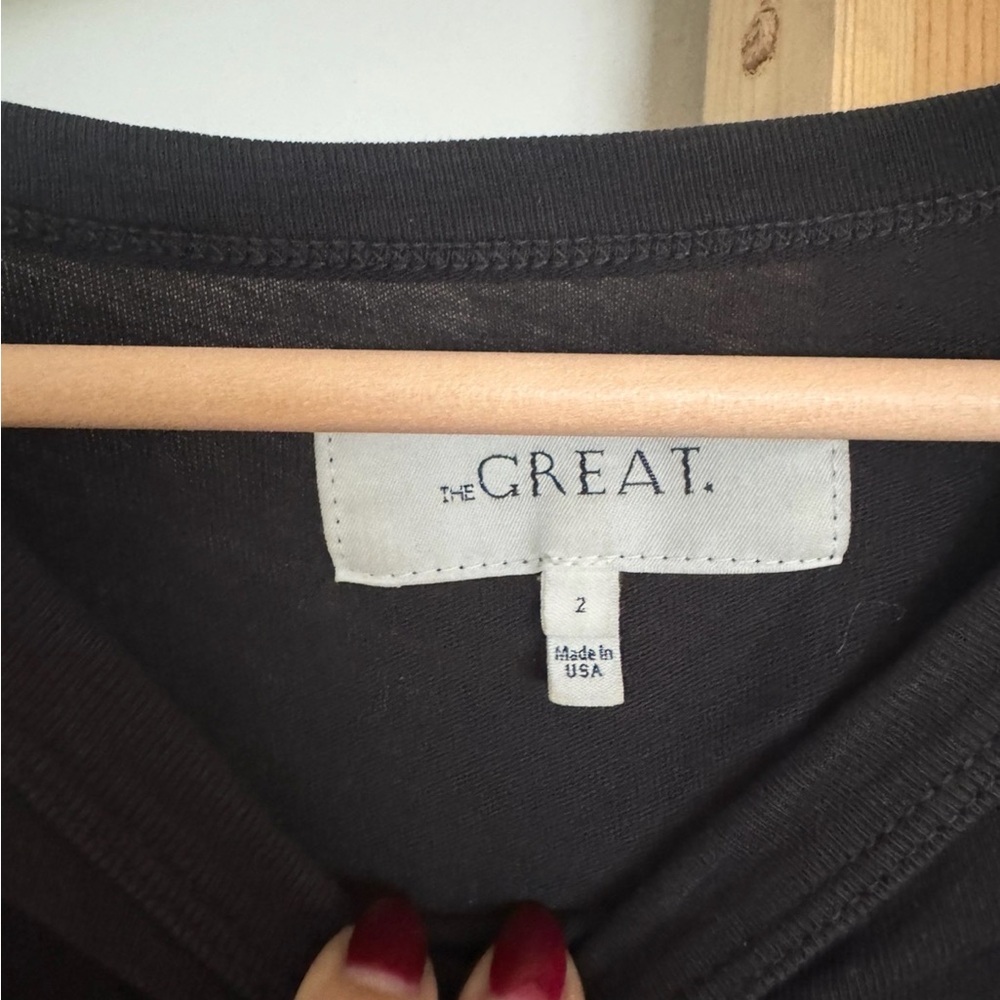 THE GREAT. Black Short Sleeve Tee - Picture 2 of 4